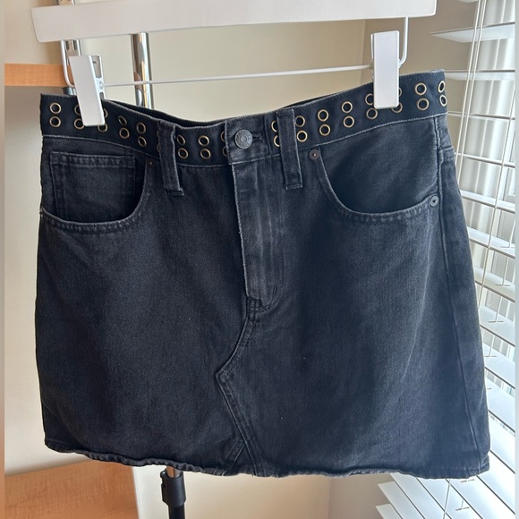 MADEWELL RIDGID DENIM A LINE SKIRT - Picture 3 of 6